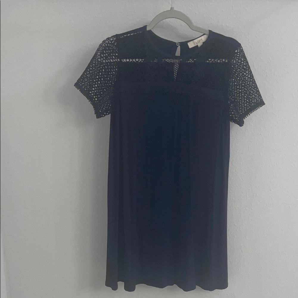 LOFT Navy Lace Mini Dress